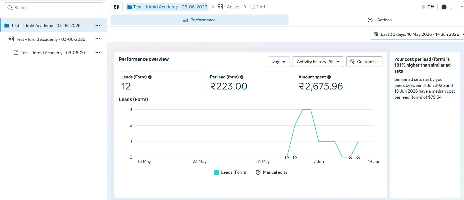Meta form ad Screenshot